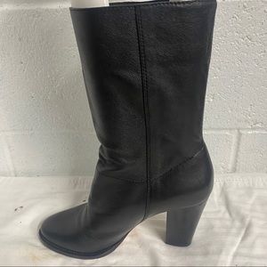 Jimmy Choo Mid Calf Leather Boot